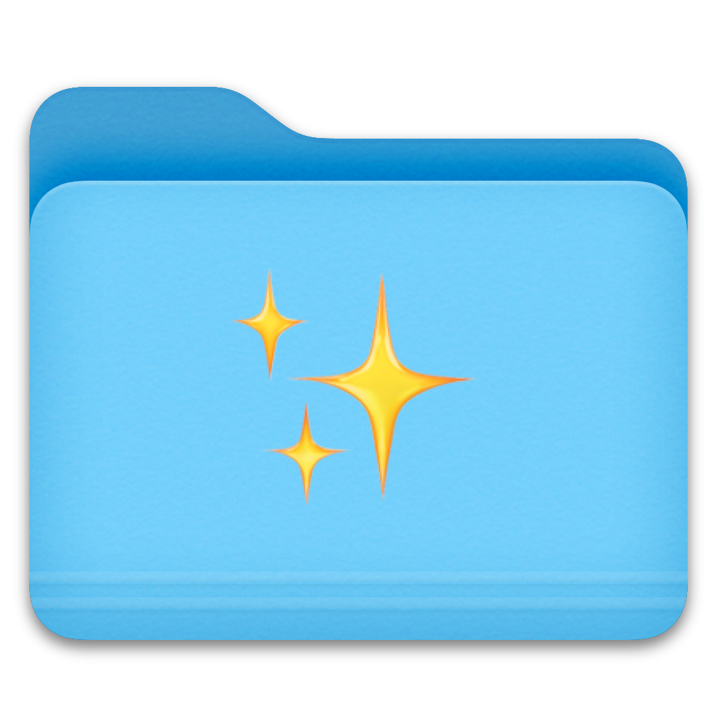 default mac folder with sparkle emoji